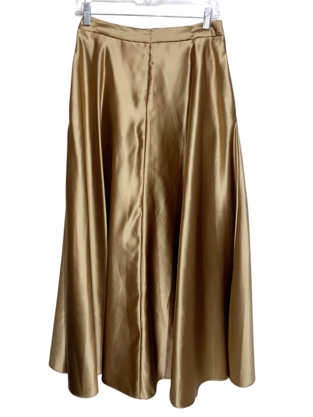 Vintage Ralph Lauren Skirt Womens Small Gold Satin Maxi Evening Formal Holiday - Picture 2 of 13